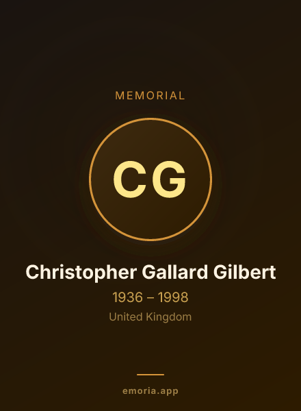 Memorial portrait of Christopher Gallard Gilbert