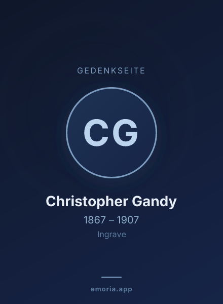 Gedenkportrait von Christopher Gandy