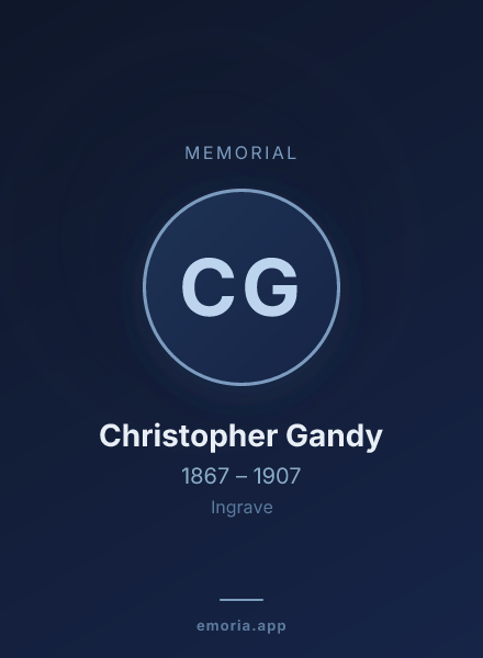 Memorial portrait of Christopher Gandy