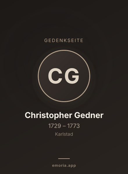 Gedenkportrait von Christopher Gedner
