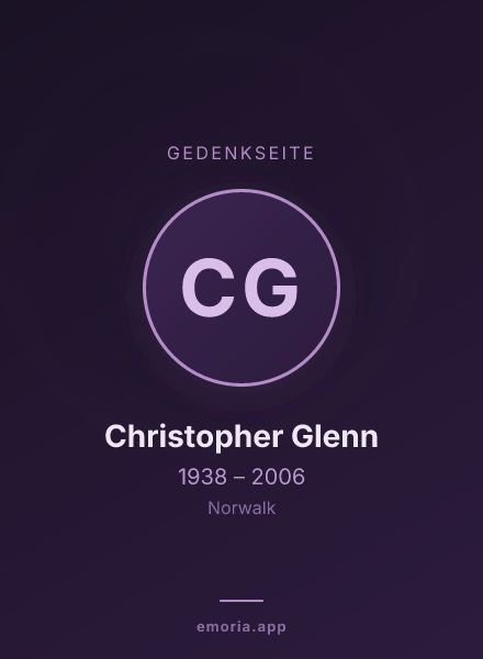 Gedenkportrait von Christopher Glenn