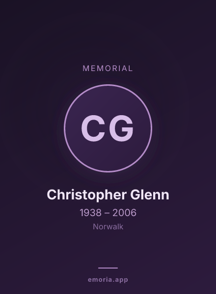 Memorial portrait of Christopher Glenn