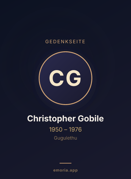 Gedenkportrait von Christopher Gobile