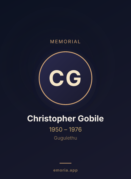 Memorial portrait of Christopher Gobile