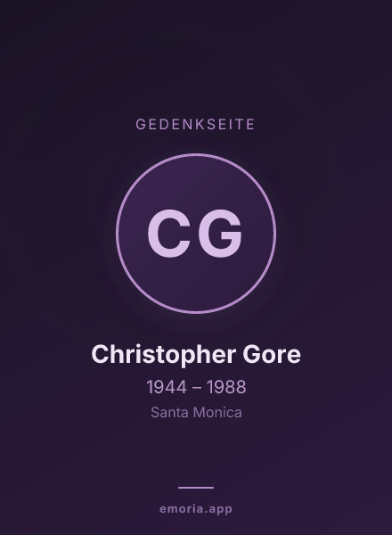 Gedenkportrait von Christopher Gore