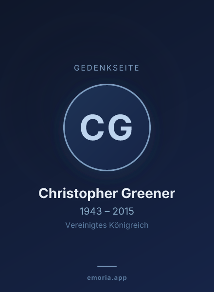 Gedenkportrait von Christopher Greener