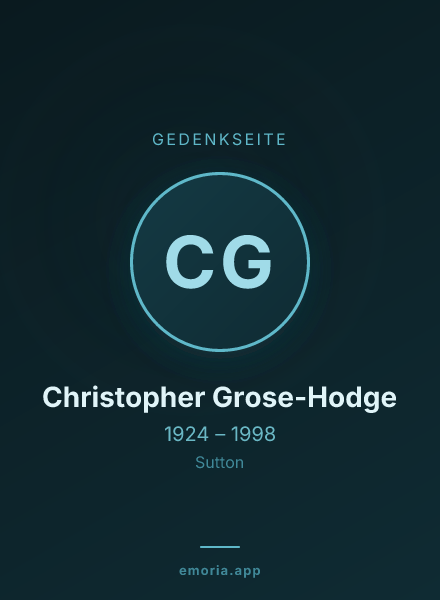 Gedenkportrait von Christopher Grose-Hodge