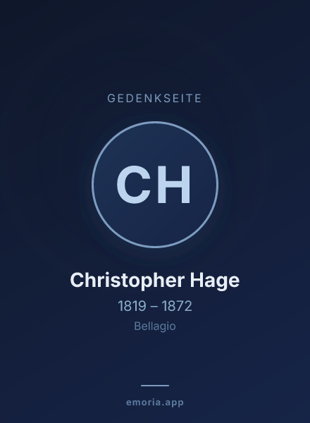 Gedenkportrait von Christopher Hage