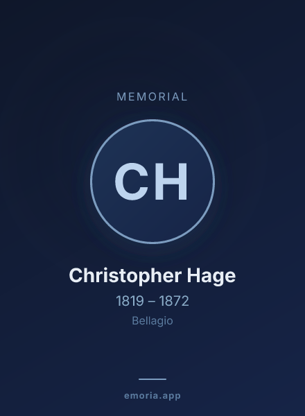 Memorial portrait of Christopher Hage