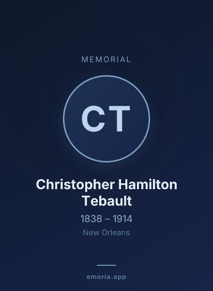Memorial portrait of Christopher Hamilton Tebault