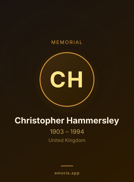 Memorial portrait of Christopher Hammersley