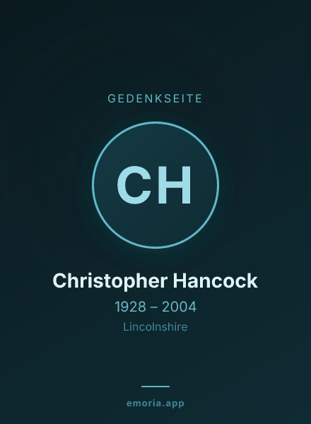 Gedenkportrait von Christopher Hancock
