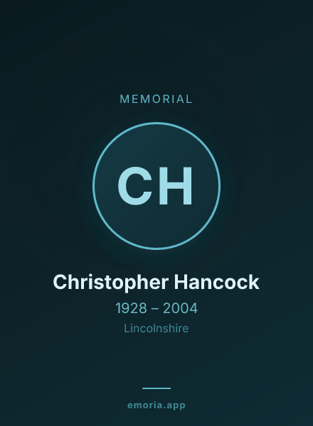 Memorial portrait of Christopher Hancock