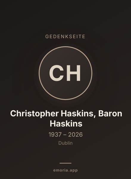 Gedenkportrait von Christopher Haskins, Baron Haskins