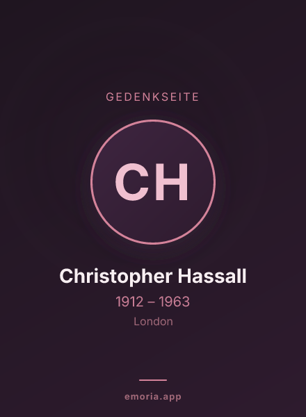 Gedenkportrait von Christopher Hassall