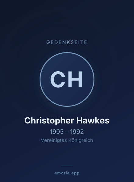 Gedenkportrait von Christopher Hawkes