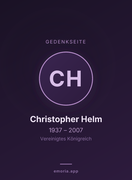 Gedenkportrait von Christopher Helm