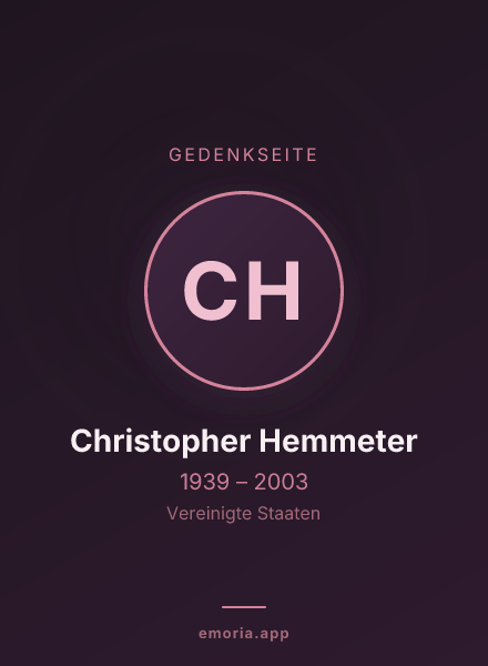 Gedenkportrait von Christopher Hemmeter