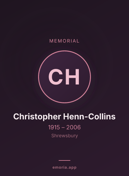 Memorial portrait of Christopher Henn-Collins