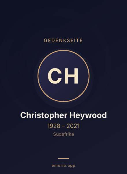 Gedenkportrait von Christopher Heywood