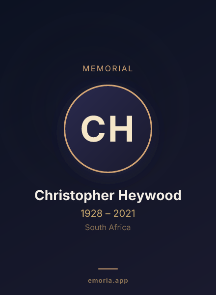 Memorial portrait of Christopher Heywood