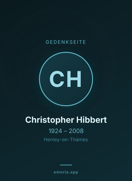 Gedenkportrait von Christopher Hibbert