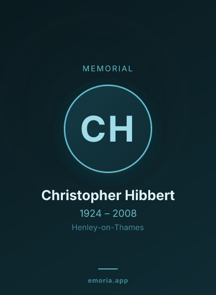 Memorial portrait of Christopher Hibbert