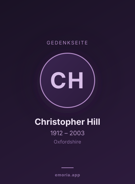 Gedenkportrait von Christopher Hill