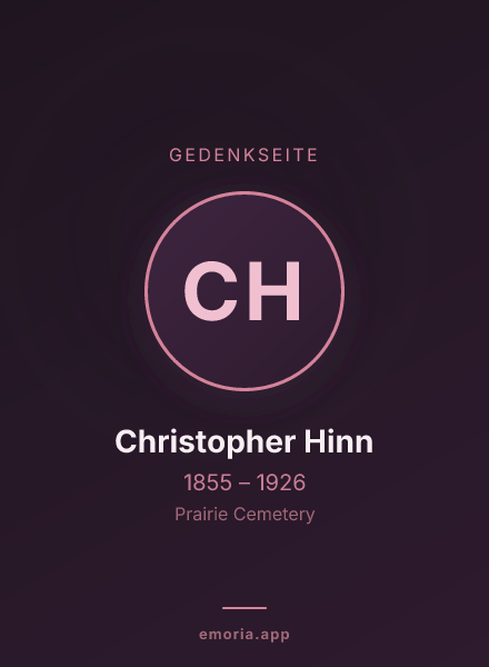 Gedenkportrait von Christopher Hinn