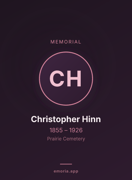Memorial portrait of Christopher Hinn