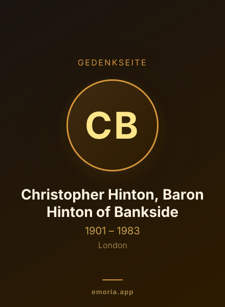Gedenkportrait von Christopher Hinton, Baron Hinton of Bankside