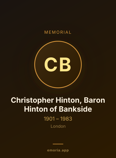Memorial portrait of Christopher Hinton, Baron Hinton of Bankside