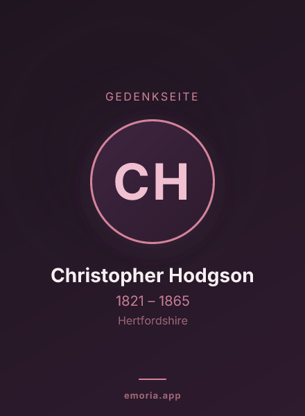 Gedenkportrait von Christopher Hodgson