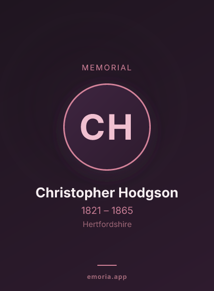 Memorial portrait of Christopher Hodgson