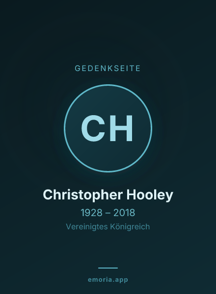 Gedenkportrait von Christopher Hooley