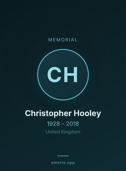 Memorial portrait of Christopher Hooley