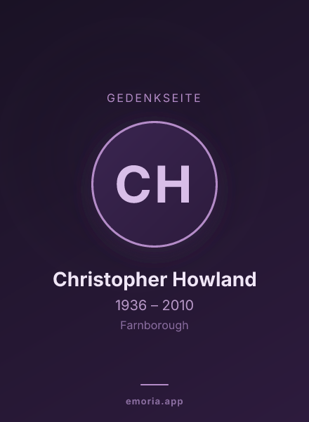 Gedenkportrait von Christopher Howland