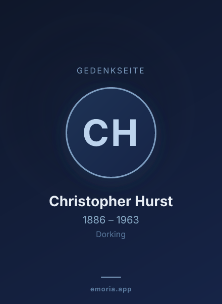 Gedenkportrait von Christopher Hurst