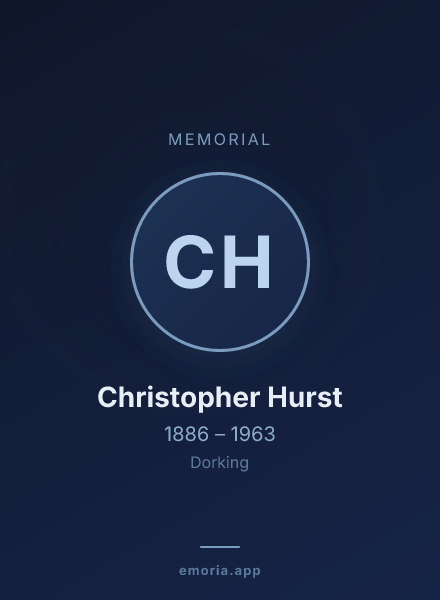 Memorial portrait of Christopher Hurst