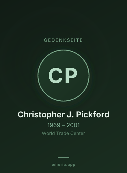 Gedenkportrait von Christopher J. Pickford