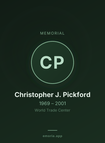 Memorial portrait of Christopher J. Pickford