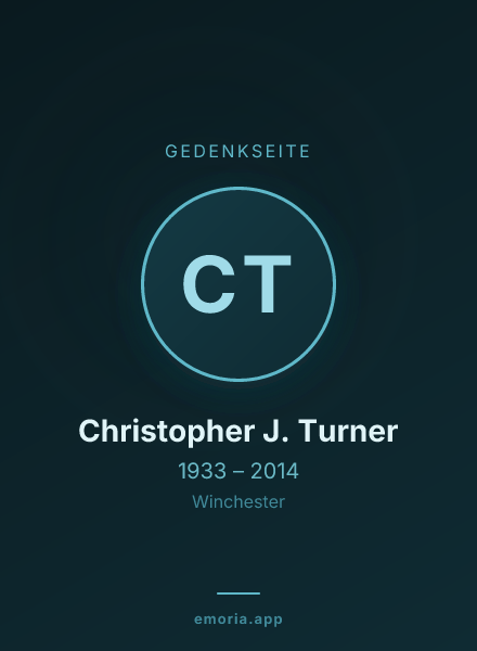 Gedenkportrait von Christopher J. Turner