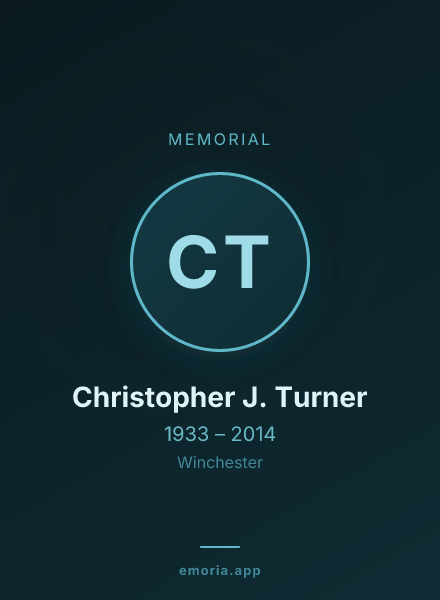 Memorial portrait of Christopher J. Turner