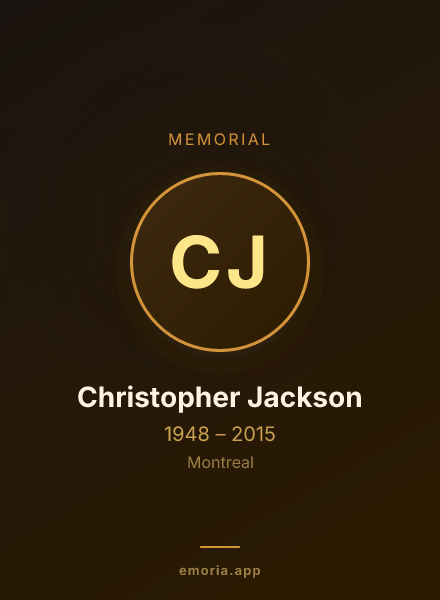 Memorial portrait of Christopher Jackson