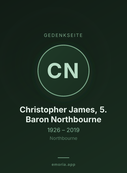 Gedenkportrait von Christopher James, 5. Baron Northbourne