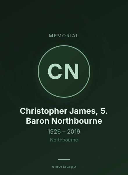 Memorial portrait of Christopher James, 5. Baron Northbourne