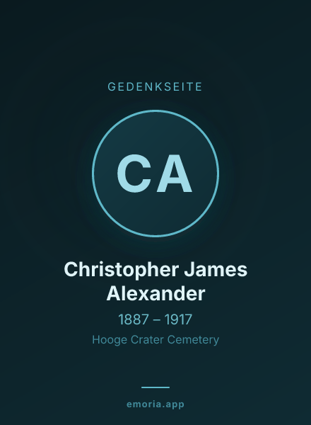 Gedenkportrait von Christopher James Alexander