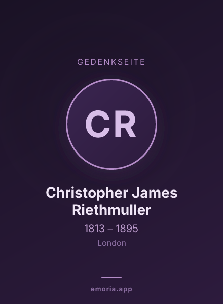 Gedenkportrait von Christopher James Riethmuller
