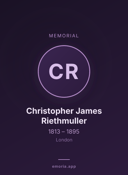 Memorial portrait of Christopher James Riethmuller