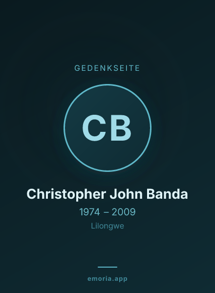 Gedenkportrait von Christopher John Banda